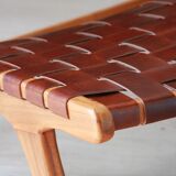 Pair of Teak & Leather heaters - model "Los Angeles" - Olivier de Schrijver