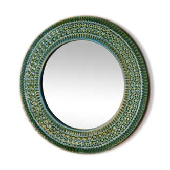 Miroir en céramique bleue ciraca 1960  42cm