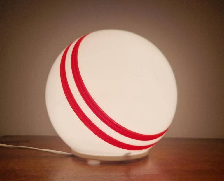 Very Rare Midcentury Table Ball Glass Lamp, 1970s