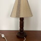 Lampe pied bois tourné style Charles Dudouyt