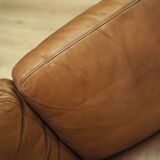 Brown leather sofa, Danish design, 1970s, production: Denmark