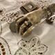 Antique Bronze Door Knocker Hand Ring Hammer Vintage