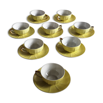 Set of 8 cups and porcelain cups 1950