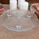 Round decorative glass tray with leaf pattern