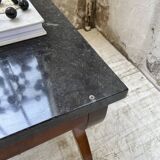 Empire style marble and mahogany coffee table