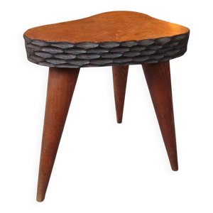 Ancien tabouret tripode - brutaliste