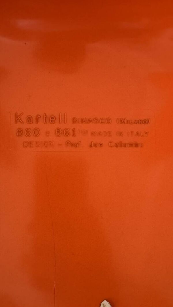 Chaise vintage 1970 Joe Colombo 860 861 Kartell orange vif