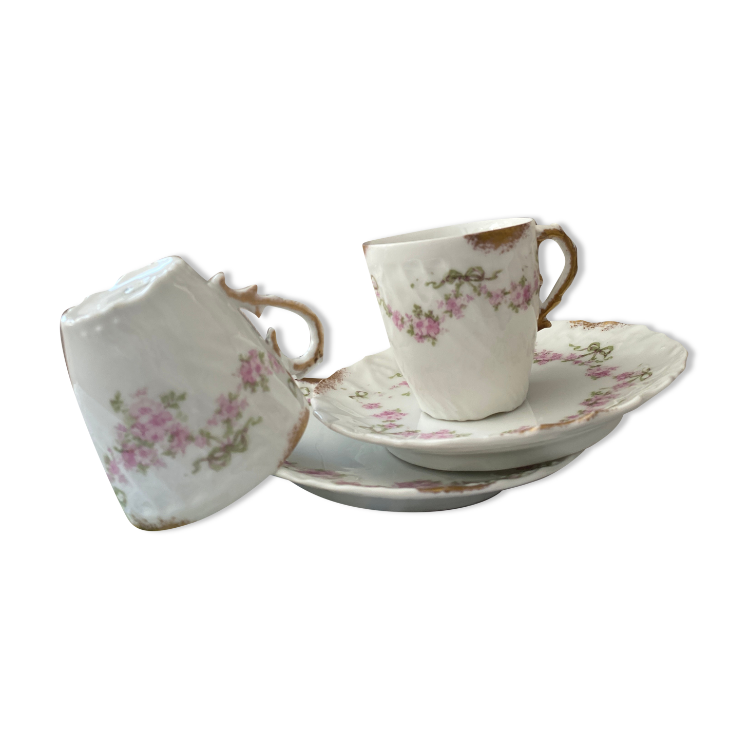 Duo of antique porcelain cups