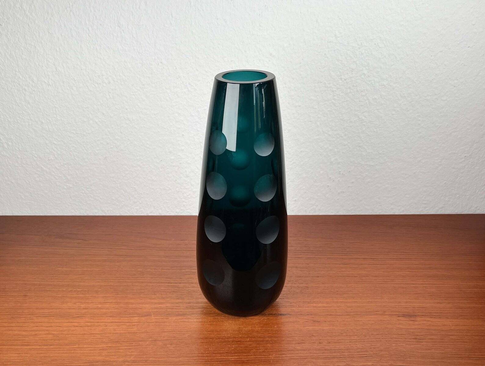Mid-century German glass vase by Karl Friedrich Glas, 1960s.