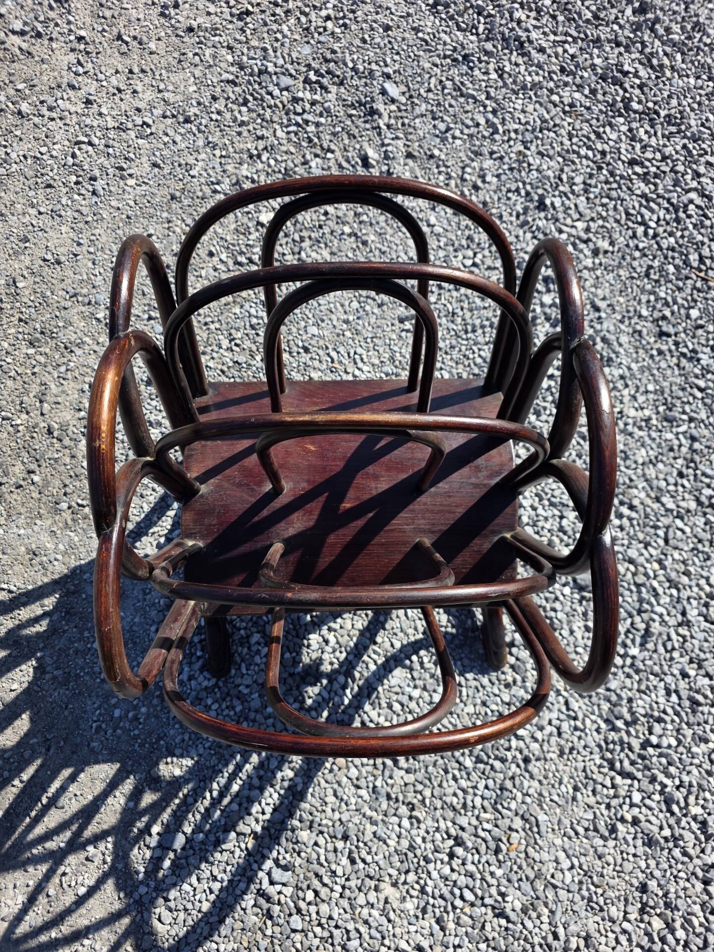 Thonet curved wood magazine rack Art Nouveau
