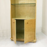 1980s birds eye maple display cabinet memphis milano style 1980s vintage