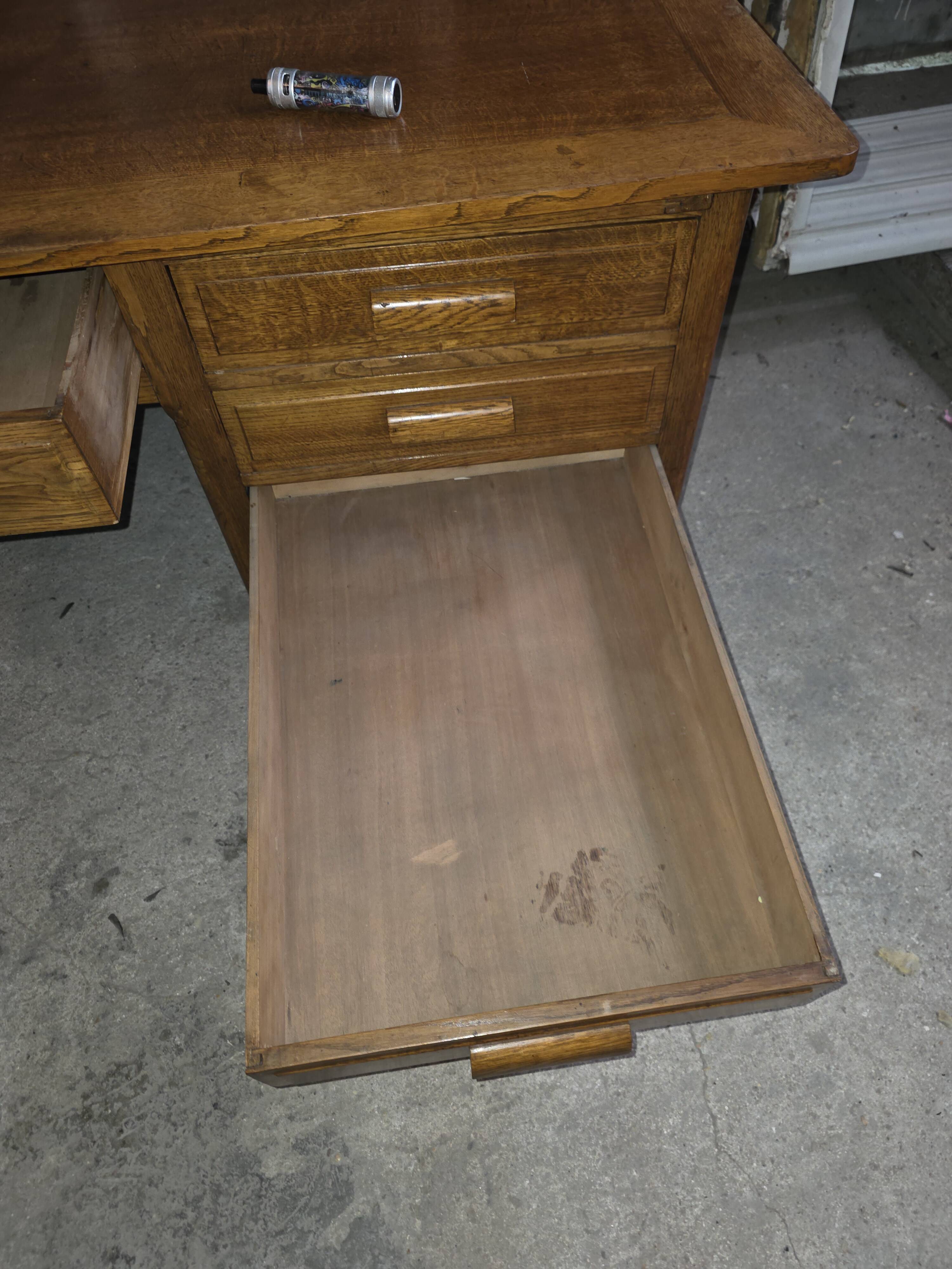 Bureau ministre XXL en chêne , 220 × 95 cm