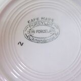 Set of 5 vintage soup plates from the St Amand factory, Café Mars model, in porcelain