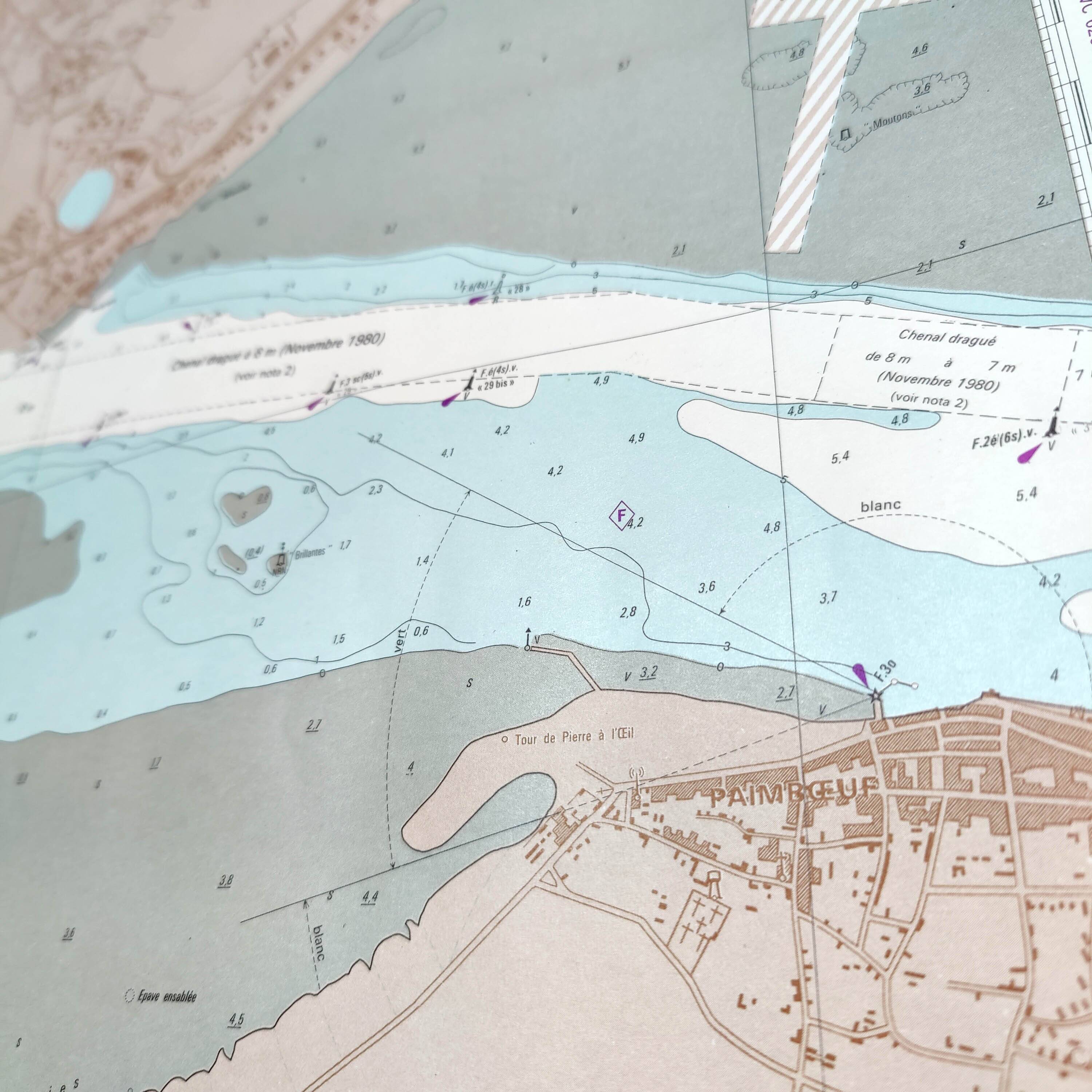Map of the Loire estuary, west coast of France