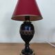 Napoleon III oil lamp electrified, black metal, golden garland.