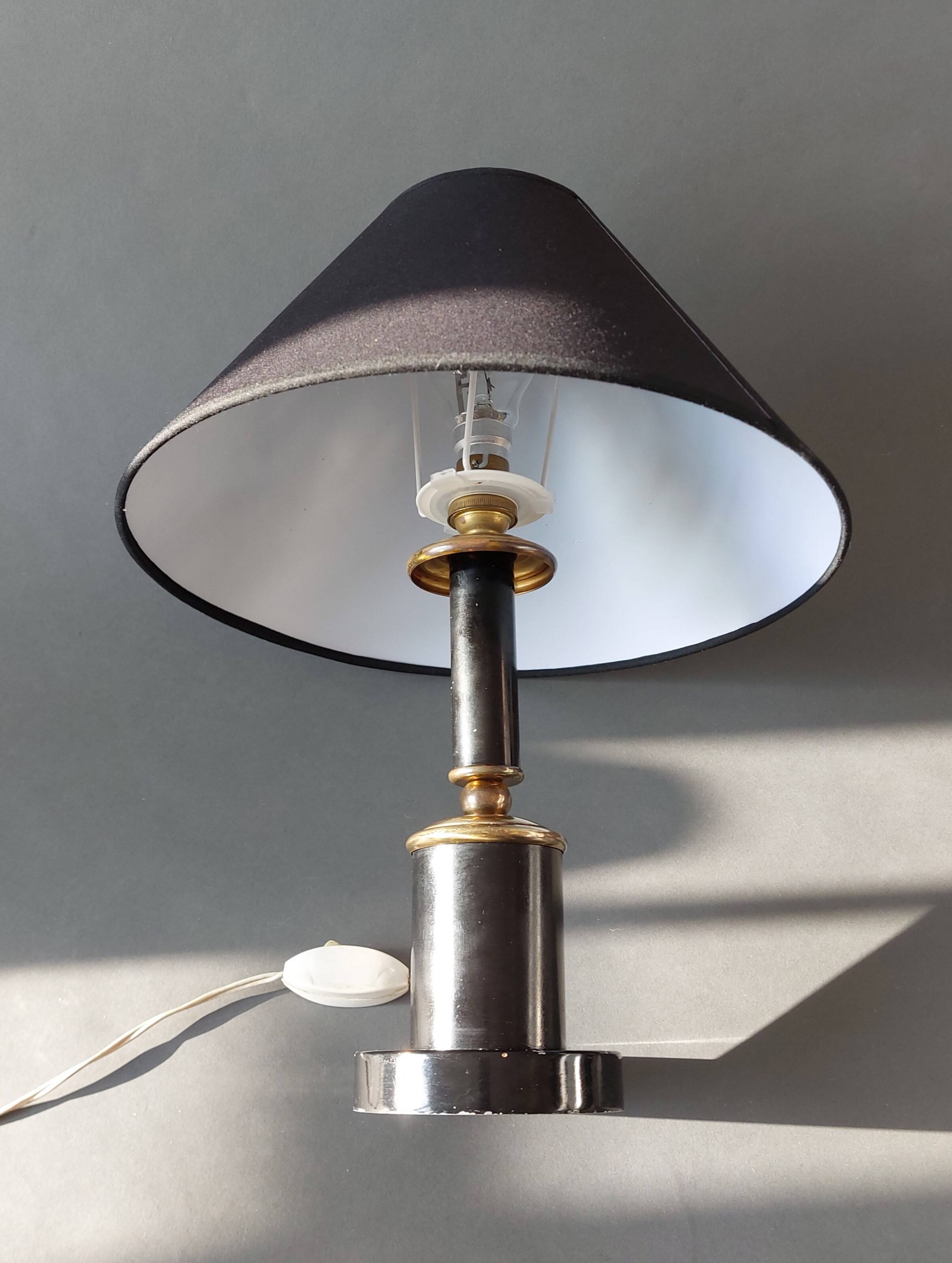 Carcel lamp in metal and gilded brass 1960.