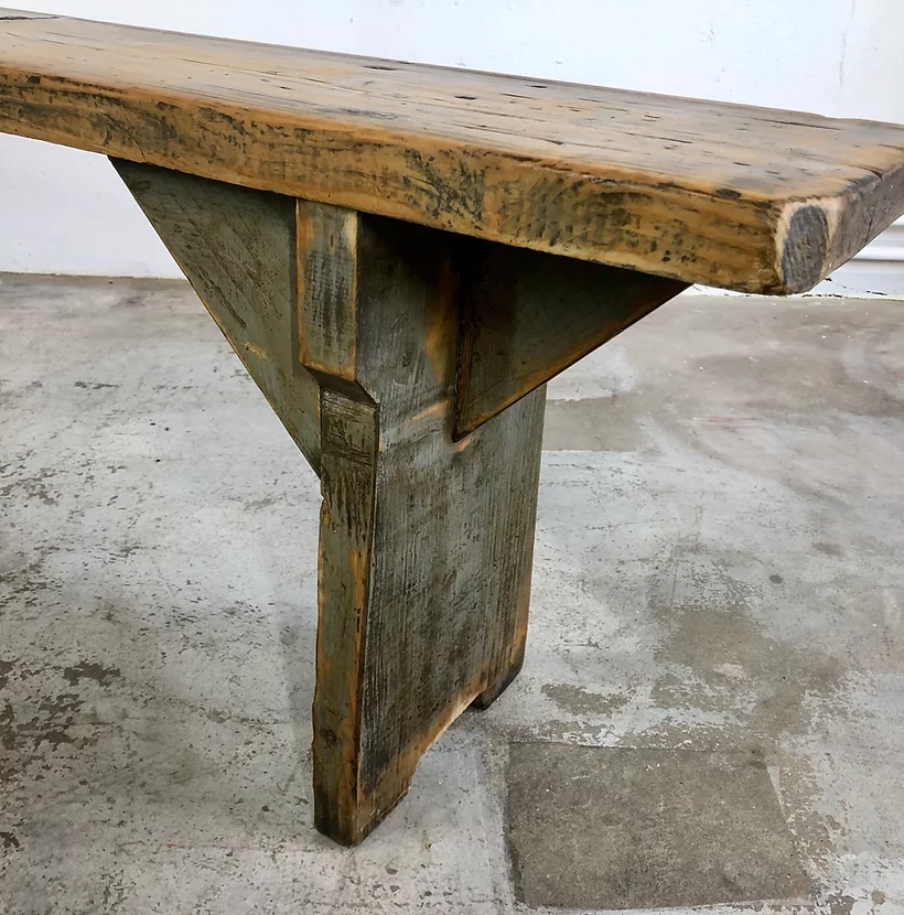 Authentic wooden bench from the Czech Republic