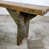 Authentic wooden bench from the Czech Republic