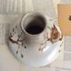 Vintage vase faience sparrow bird signed arnaldo italian ceramic