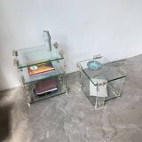 Glass and Plexiglas consoles from the 80s
