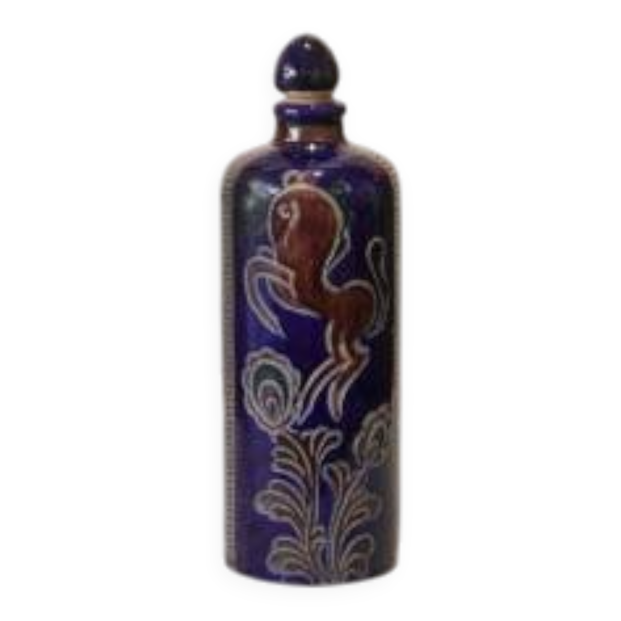 Bouteille en grès émaillé, travail artisanal allemand, vers 1950-1970