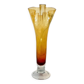 XXL - Large Murano glass vase sommerso yellow amber vintage 1960-70