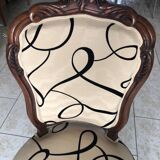 Fauteuil / chauffeuse Style Napoleon 3 en acajou