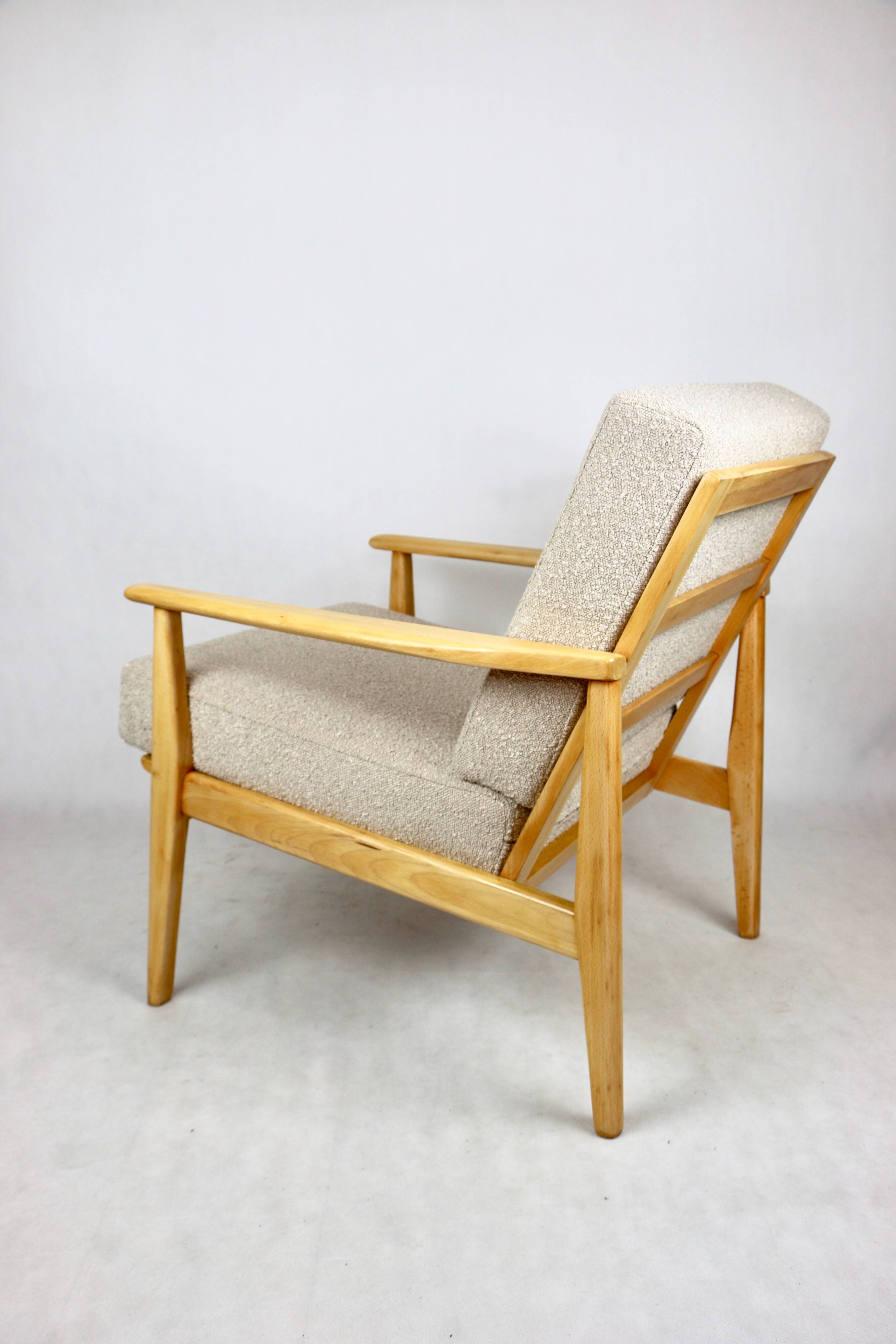 Danish Beige Boucle Armchair, 1970s