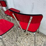 Chairs in formica red foot compass