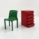 Red 5-drawer cabinet model “4601” by Simon Fussell for Kartell, 1970