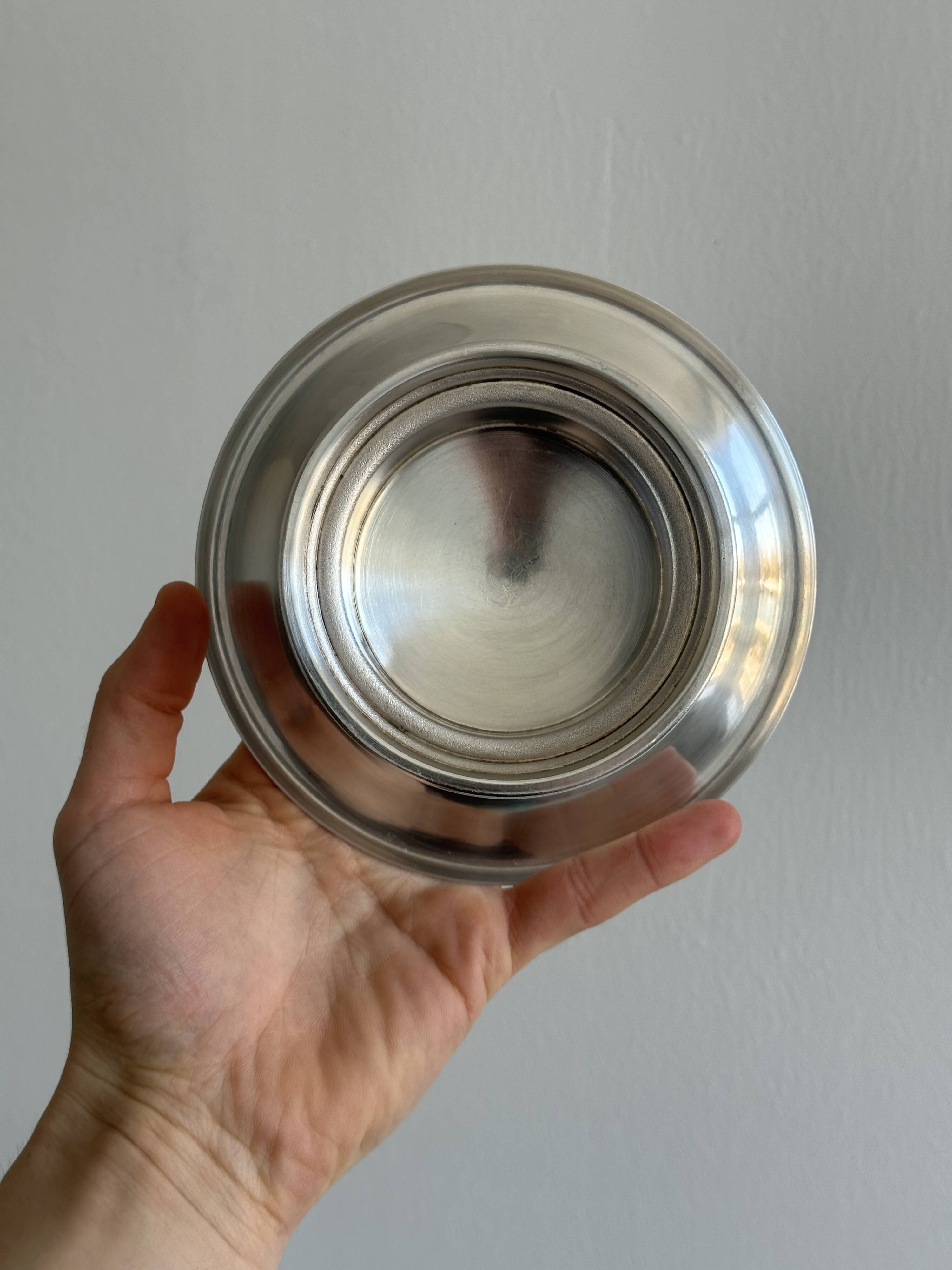 Old silver-plated metal presentation butter dish in Coquillor style