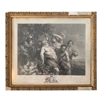 Engraving "March of Silnes" by Peter Paul Rubens, 18th century
