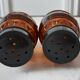 Duo of salt shaker, pepper in amber glass 70s