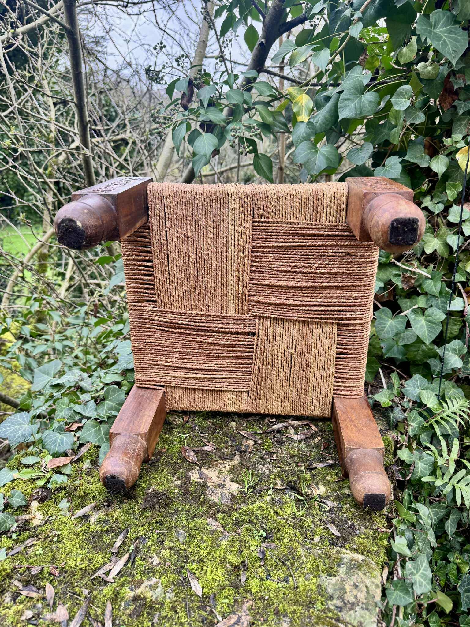 Large Indian rope stool from the early 20th century.