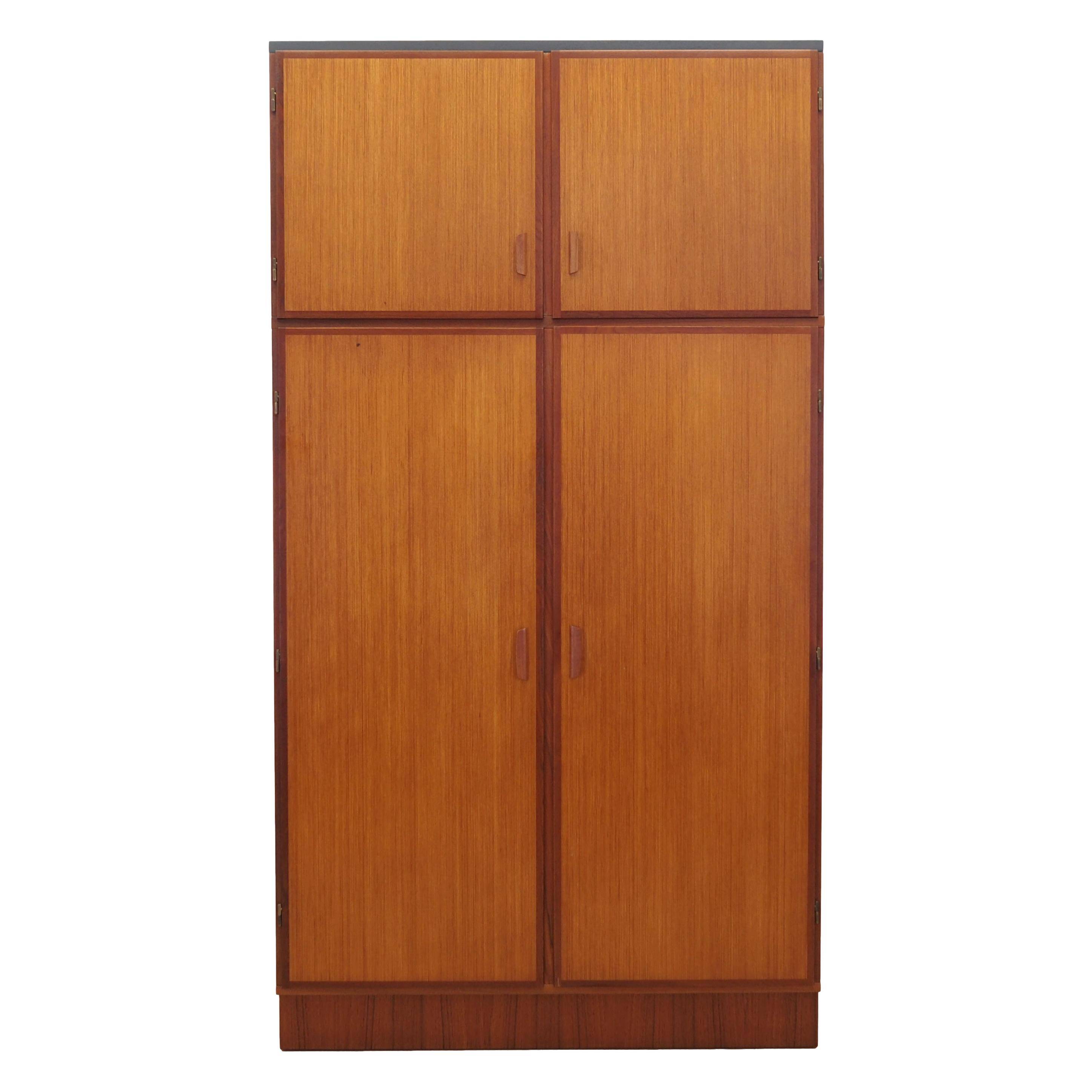 Teak wardrobe, Danish design, 1970s, manufacturer: Omann Jun