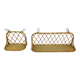 Pair of vintage rattan wall shelves 70s