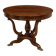 Table ronde Empire – acajou avec incrustations et pieds griffes