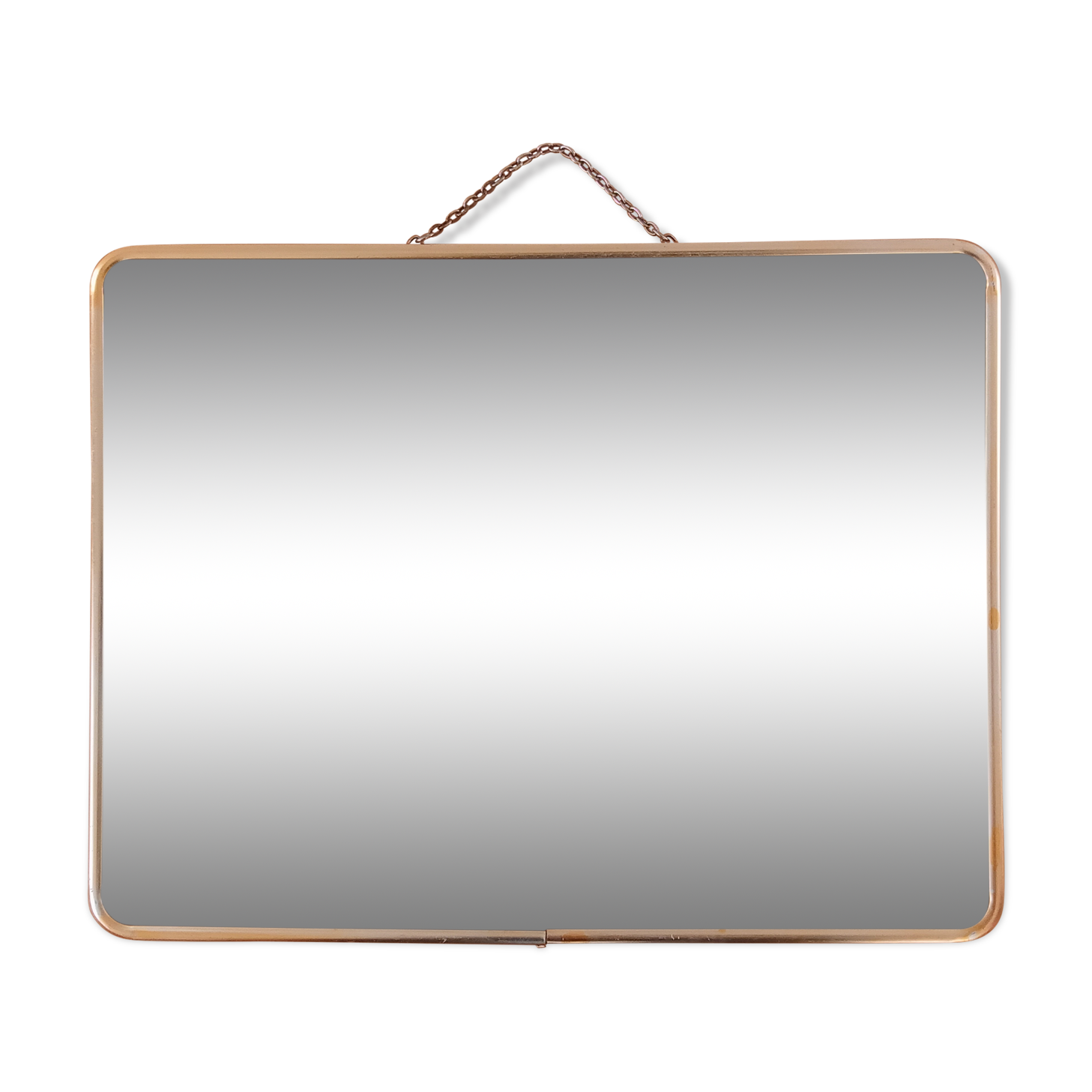 Golden barber mirror with chain, 30×40 cm