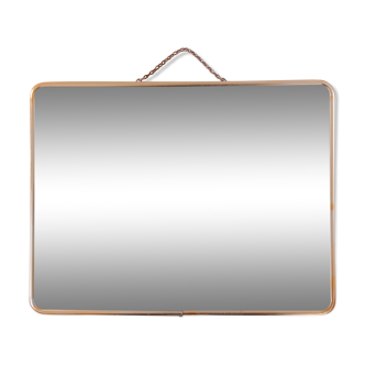 Golden barber mirror with chain, 30×40 cm