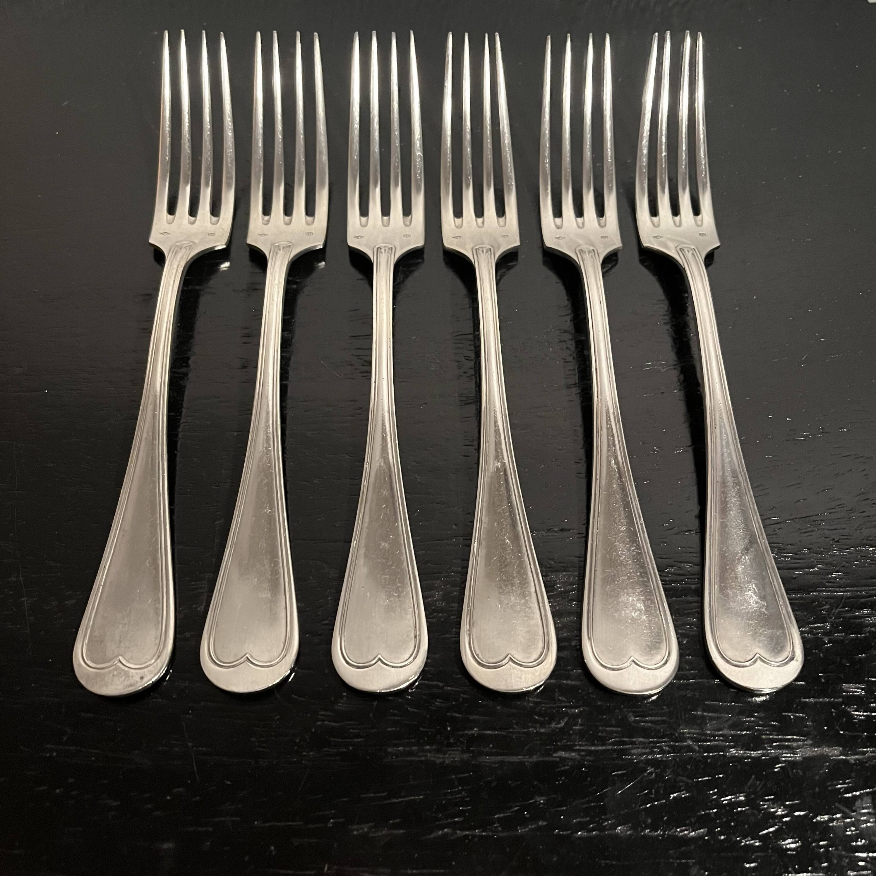 Silver-plated metal forks
