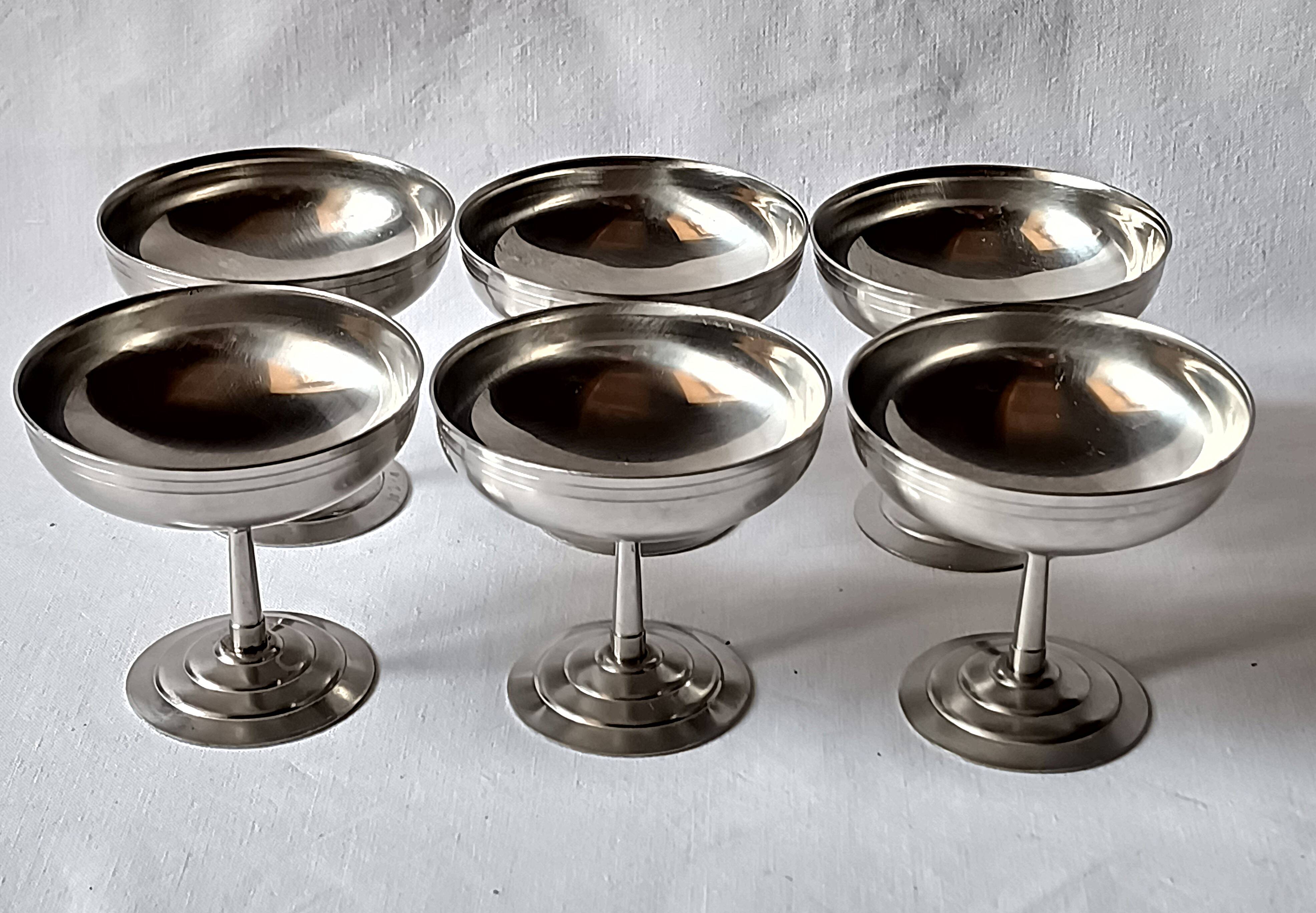 6 cups by Letang & Remy vintage design France