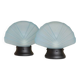 Set of 2 Murano glass shell lamps - light blue table lamp - vintage Space Age design Italy - 1980s