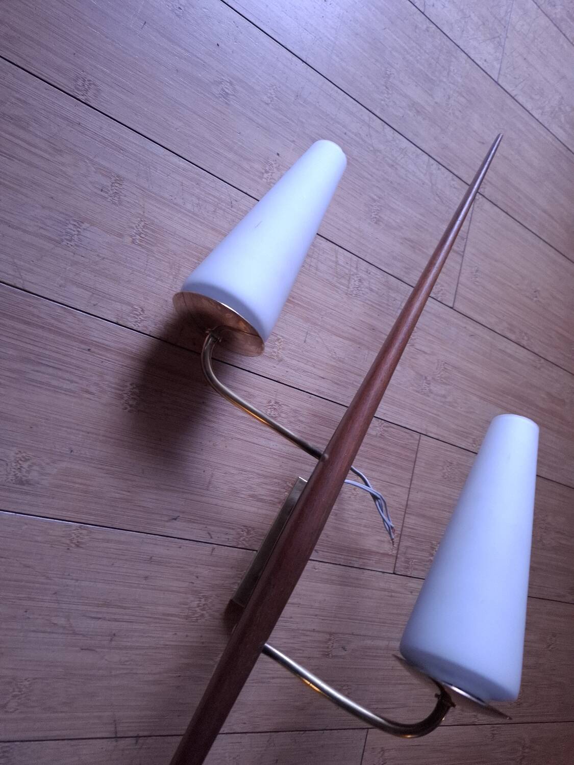 60's teak wall light from Maison Lunel