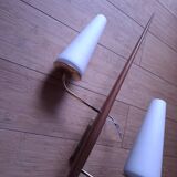 60's teak wall light from Maison Lunel