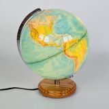 Columbus Duplex illuminated globe on a wooden base, 1980s
