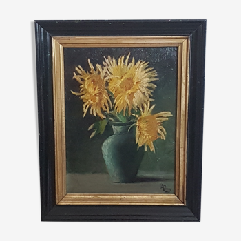 Oil painting - still life - Sunflowers signed