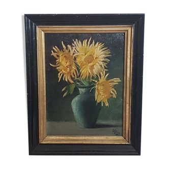 Oil painting - still life - Sunflowers signed