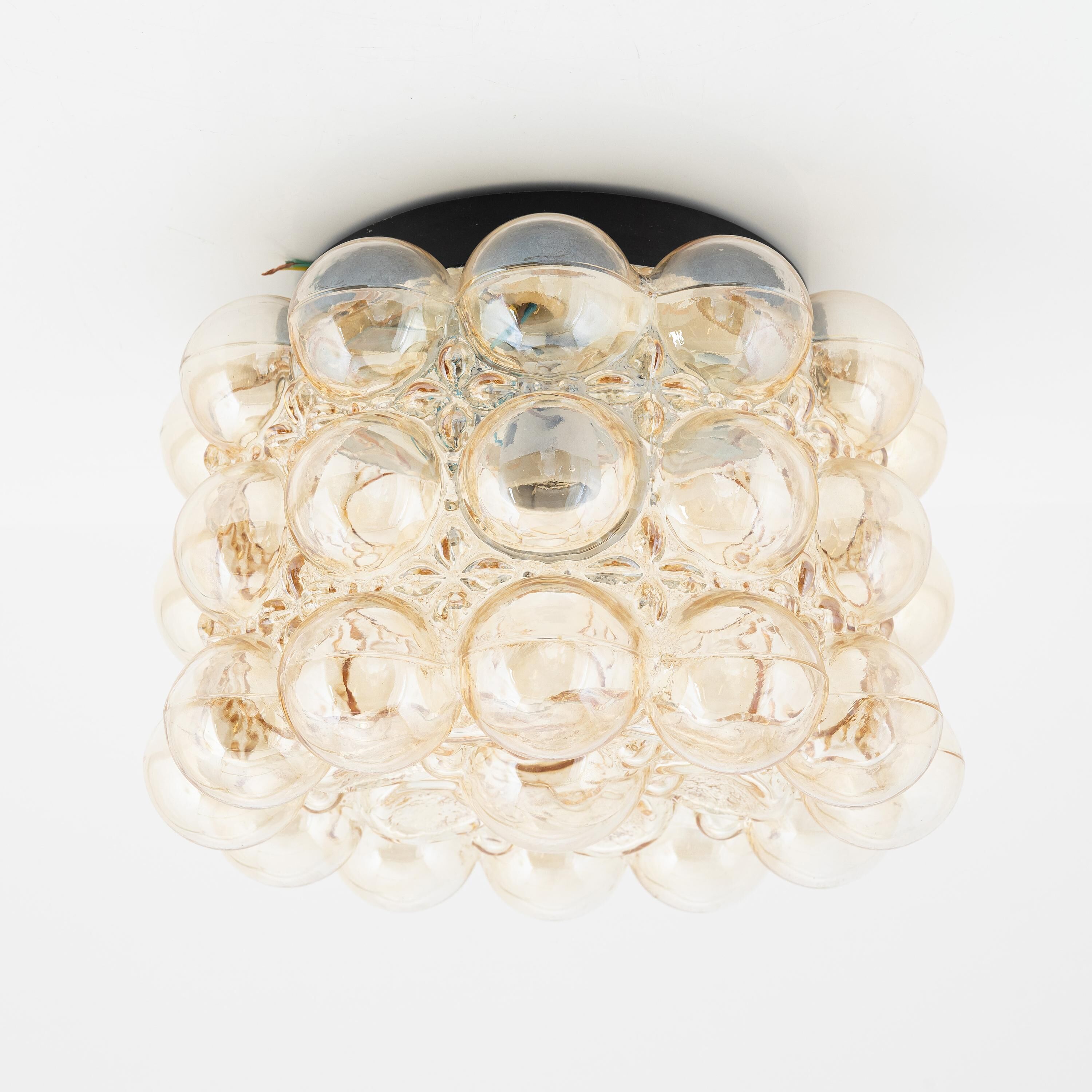 Helena Tynell glass ceiling light for Linburg, Germany, 1960.