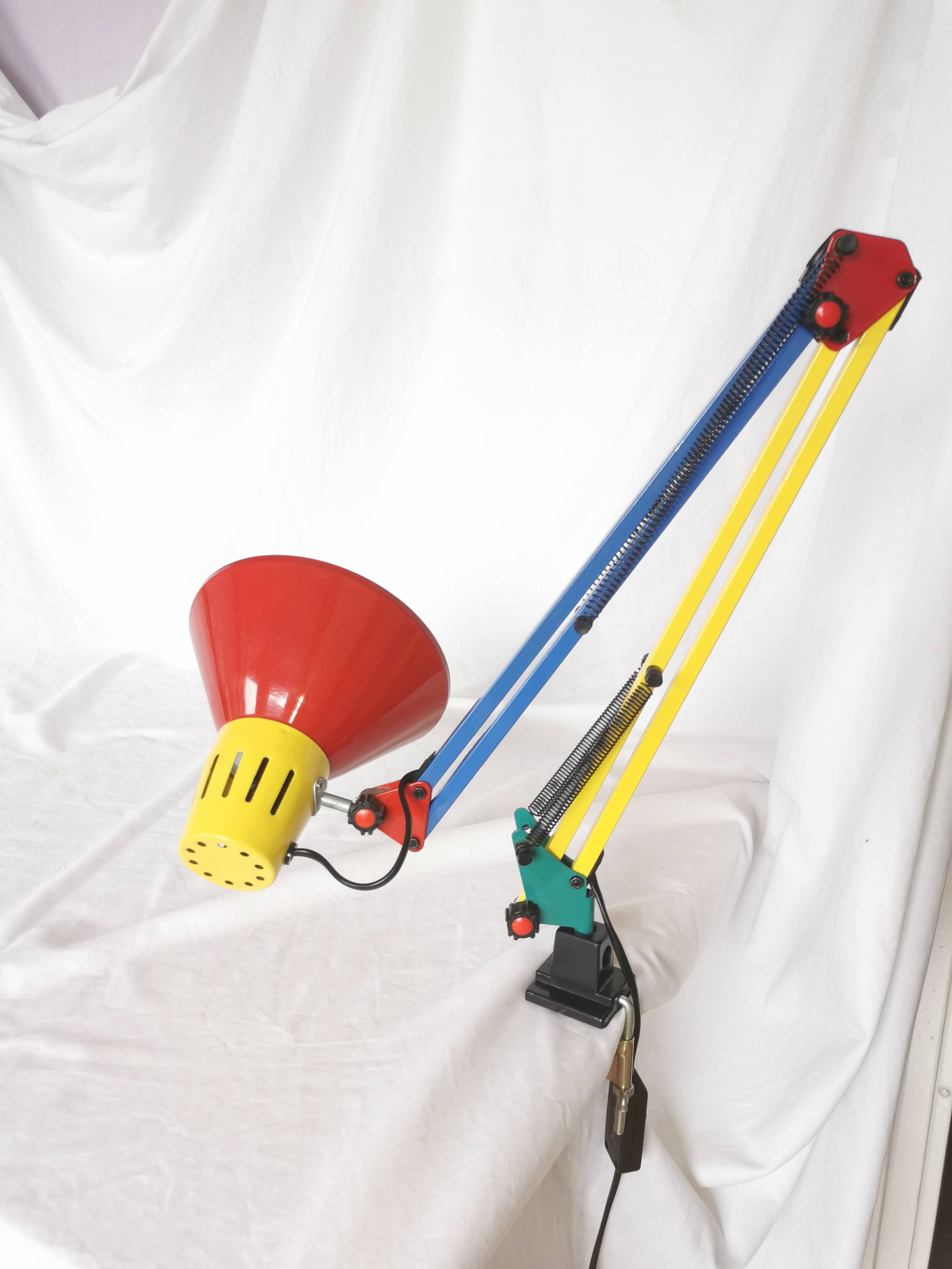 Architect lamp, articulated, multicolor, postmodern, 1980