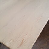 Farm table, dining, oak and pine patinated black and pale yellow
